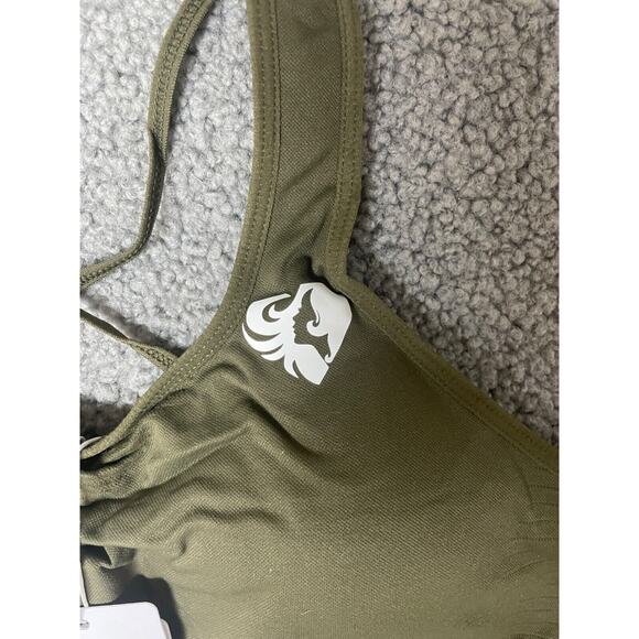 Women’s Best Power Seamless Sports Bra khaki green medium - Picture 2 of 5